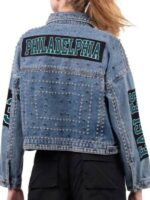 Philadelphia Eagles Studded Blue Denim Jacket