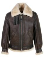 Resident Evil 4 Leon Kennedy Sheepskin Bomber Jacket