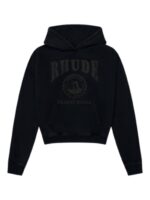 Rhude Desert Rally Cropped Black Pullover Hoodie