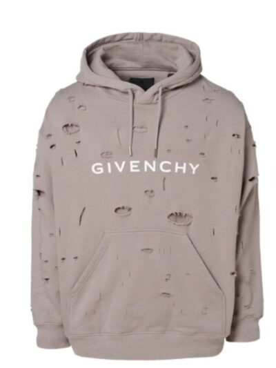 Ripped Style Givenchy Oversized Beige Pullover hoodie