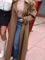 Selena Gomez Emilia Pérez 2024 Brown Trench Coat