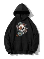 Skull Pattern Black Pullover Hoodie