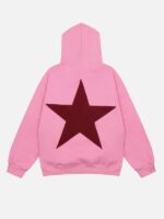 Star Patch Oversized Pullover Hoodie