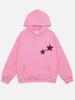 Star Patch Oversized Pullover Hoodie