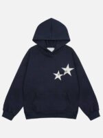 Star Patch Oversized Pullover Hoodie