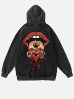 Super Made Retro Style Black Pullover Hoodie