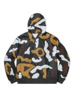 Supreme Camo Hooded Leather Bomber Jacket