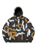 Supreme Camo Hooded Leather Bomber Jacket