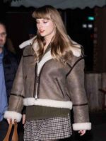 Taylor Swift NYC Brown Shearling Jacket