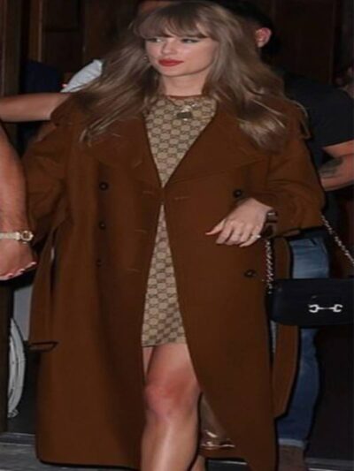 Taylor Swift Date Night Brown Trench Coat