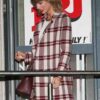 Taylor Swift NRJ Radio Paris Burgundy Plaid Coat