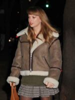 Taylor Swift New York City Brown Shearling Jacket