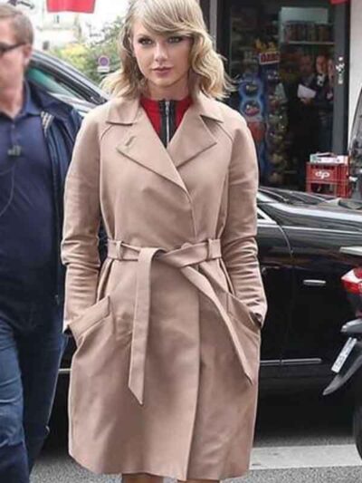 Taylor Swift NYC Beige Cotton Coat