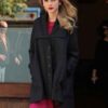 Taylor Swift NYC Black Mid-Length Black wool Coat