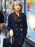 Taylor Swift Street Style Navy Blue Peacoat