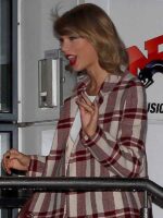 Taylor Swift Burgundy Plaid Coat