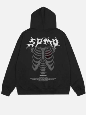 The Super Made Skeleton Black Pullover Hoodie