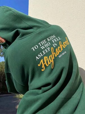 Letter Graphic Green Hoodie