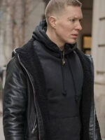 Tommy Egan Power Black Hooded Leather Jacket