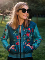 unisex-designer-folk-flowers-green-bomber-jacket