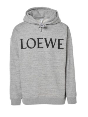 Unisex Loewe Oversized Grey Pullover Hoodie