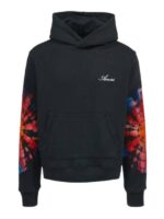 Unisex Spot Tie Dye Black Pullvoer Hoodie