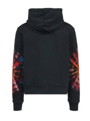 Unisex Spot Tie Dye Black Pullvoer Hoodie