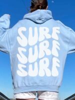 Surf Oversized Pullover Hoodie Unisex Surf Pullover Fleece Hoodie Surf Fleece Pullover Hoodie