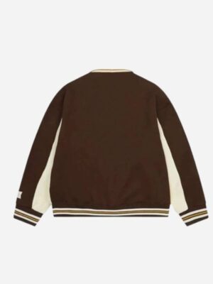 Vintage A Logo Brown And White College Varsity Jacket