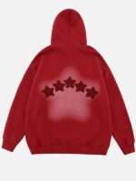 Vintage Alen Balen Flocked Star Red Pullover Hoodie