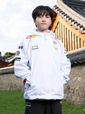 2024 T1 Worlds Uniform White Hooded Jacket