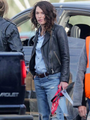 9 Bullets 2022 Lena Headey Black Leather Jacket