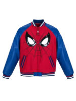 90's Spiderman Varsity Bomber Leather Jacket