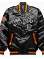 Black Exclusive San Francisco Giants Satin Varsity Jacket