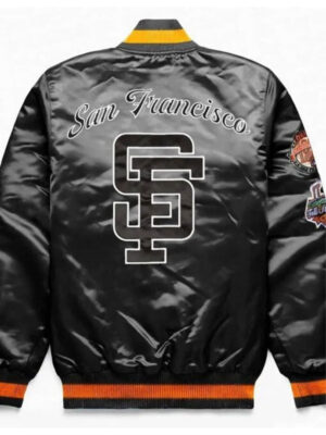 Black Exclusive San Francisco Giants Satin Varsity Jacket