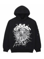 Sp5der Web Oversized Black Pullover Hoodie