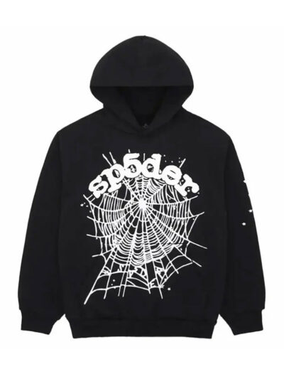 Sp5der Web Oversized Black Pullover Hoodie