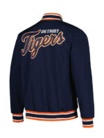 Detroit Tigers Starter Secret Weapon Polyester Navy Bomber Jacket