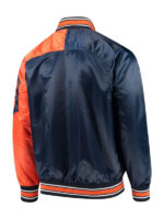 G-III Sports Detroit Tigers by Carl Banks Navy Orange Starter Satin Bomber Jacket