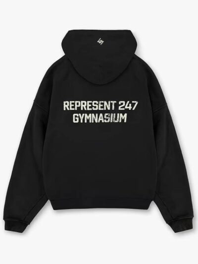 247 Gymnasium Black Oversized Pullover Hoodie