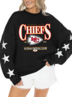 Kansas City Chiefs OVersized Star Sleeve Red Sweatshirt