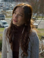 Kristin Kreuk Murder in a Small Town Tweed Checker Blazer