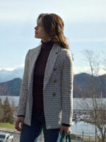 Kristin Kreuk Murder in a Small Town Tweed Checker Blazer