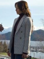 Kristin Kreuk Murder in a Small Town Tweed Checker Blazer
