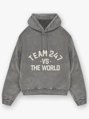 247 VS The World Oversized Grey Pullover Hoodie