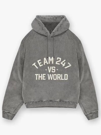 247 VS The World Oversized Grey Pullover Hoodie