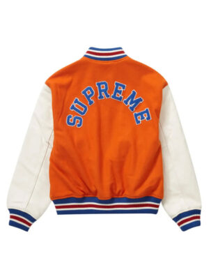 Supreme Tiger Varsity Orange and White Jacket