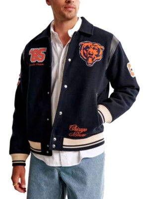 Abercrombie Chicago Bears Blue Varsity Jacket