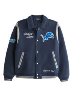 Abercrombie Detroit Lions Blue Varsity Jacket