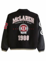 Abercrombie F1 McLaren Black Varsity Bomber Jacket